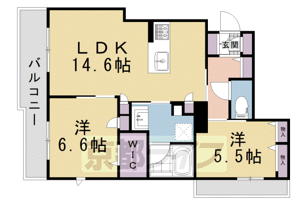 京都市烏丸線 北大路駅 徒歩29分 3階建 新築(2LDK/3階)の間取り写真