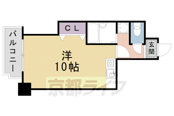 東海道本線 西大路駅 徒歩3分 9階建 築27年(ワンルーム/8階)の間取り写真