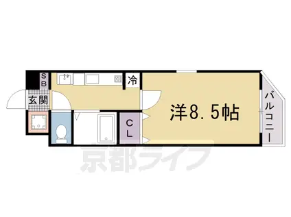 レ・タンドゥ・ラ・メールCKⅣ(1K/9階)の間取り写真