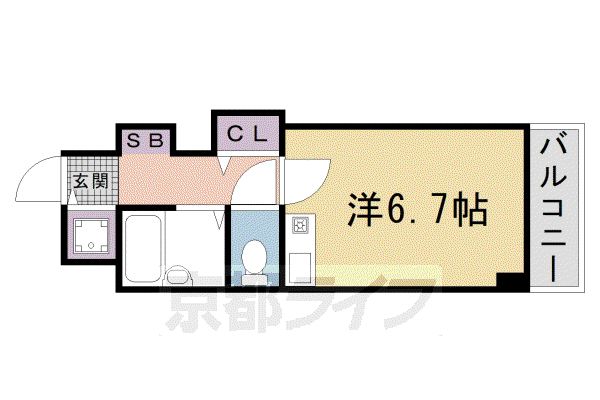 SILK21(ワンルーム/2階)の間取り写真