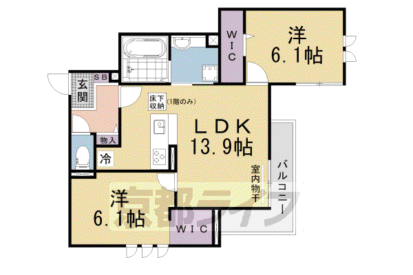 LUCE(2LDK/1階)の間取り写真