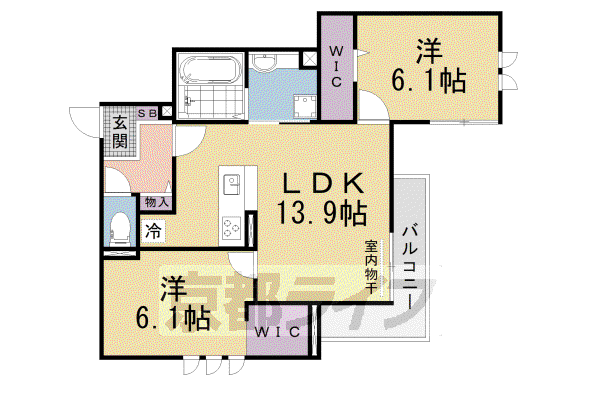 LUCE(2LDK/3階)の間取り写真