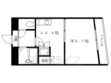 東海道本線 西大路駅 徒歩12分 3階建 築27年(1K/2階)の間取り写真