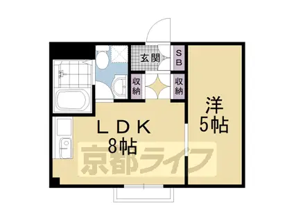 スカイロード常盤(1DK/2階)の間取り写真