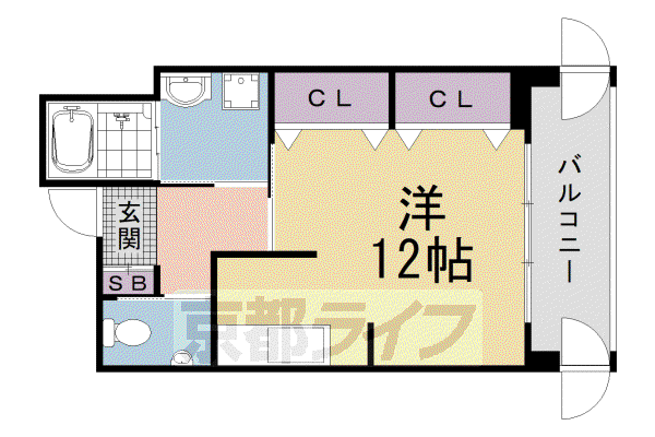 京福嵐山本線 鹿王院駅 徒歩11分 3階建 築21年(ワンルーム/3階)の間取り写真