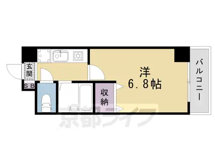 東海道本線 西大路駅 徒歩7分 5階建 築27年(1K/2階)の間取り写真