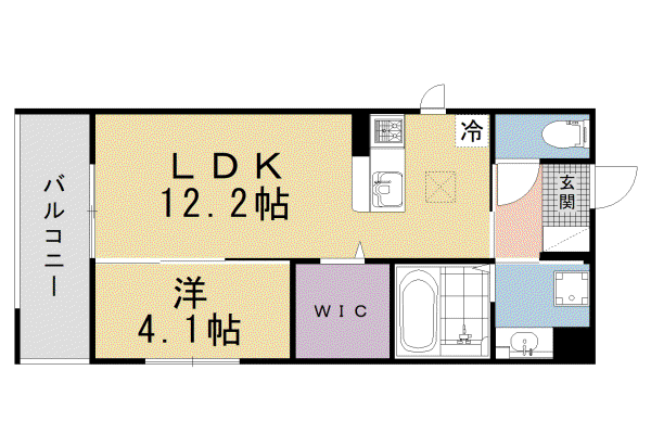 京阪電気鉄道鴨東線 神宮丸太町駅 徒歩9分 3階建 築1年(1LDK/1階)の間取り写真