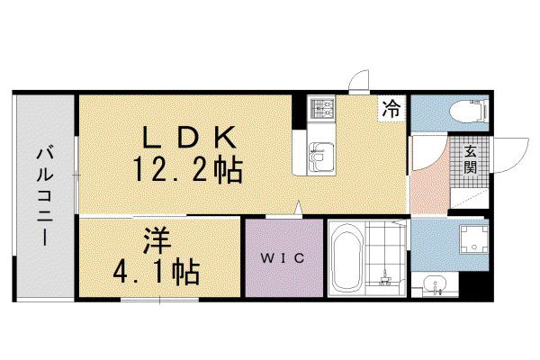 FORESTA御所東(1LDK/2階)の間取り写真