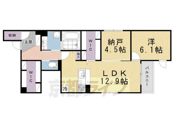 京阪電気鉄道鴨東線 神宮丸太町駅 徒歩9分 3階建 築1年(1SLDK/2階)の間取り写真