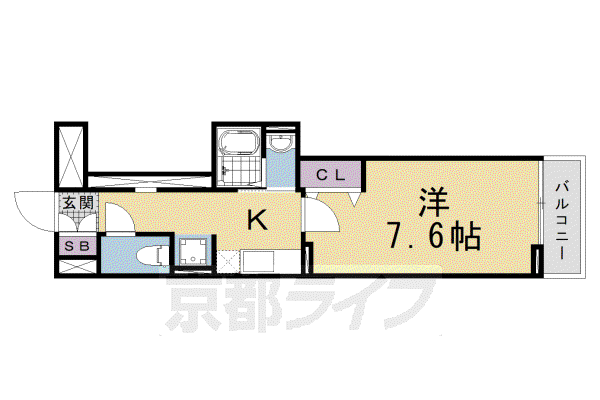 京阪電気鉄道京阪線 藤森駅 徒歩8分 3階建 新築(1K/3階)の間取り写真