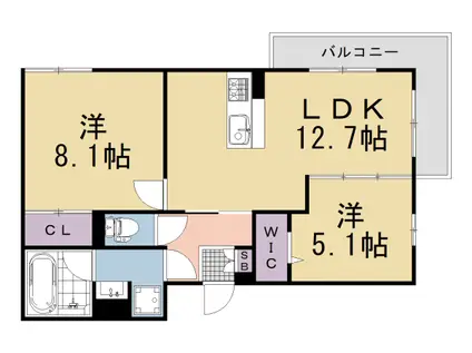 阪急電鉄京都線 西向日駅 徒歩2分 3階建 新築(2LDK/3階)の間取り写真