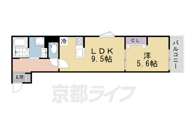 EIJU牧野駅前A(1LDK/1階)の間取り写真