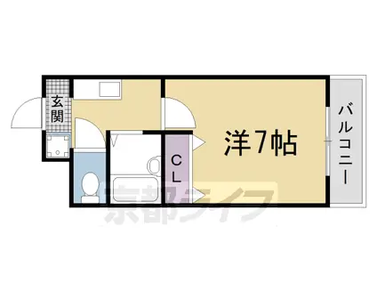 山陰本線 嵯峨嵐山駅 徒歩5分 3階建 築26年(1K/1階)の間取り写真