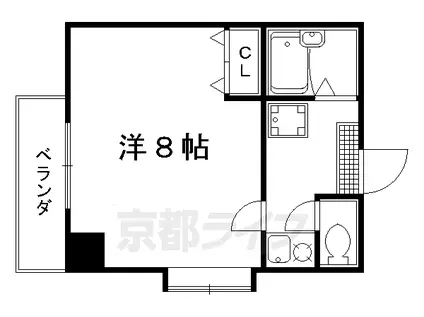 山陰本線 太秦駅(JR) 徒歩8分 5階建 築28年(1K/2階)の間取り写真