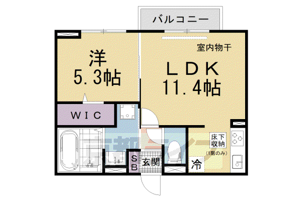 LUMIERE DU SOIR UN(1LDK/1階)の間取り写真