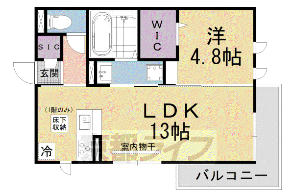 LUMIERE DU SOIR UN(1LDK/1階)の間取り写真