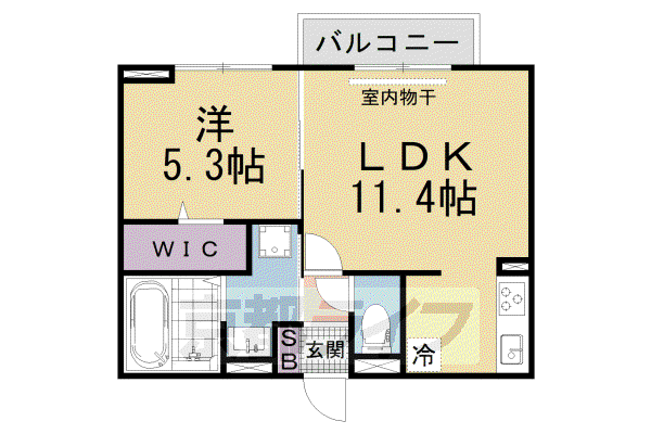 LUMIERE DU SOIR UN(1LDK/2階)の間取り写真