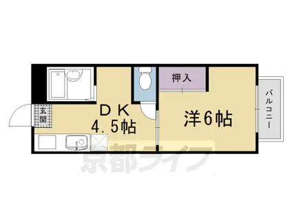 ビラージュ満月(1DK/1階)の間取り写真