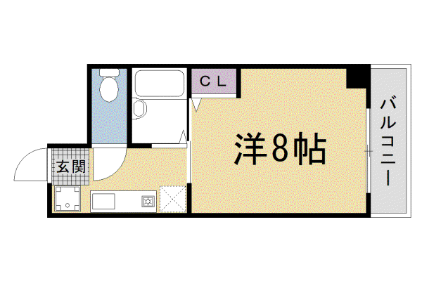 阪急電鉄京都線 西院駅(阪急) 徒歩7分 3階建 築26年(1K/3階)の間取り写真