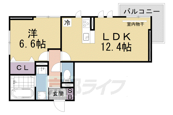 LUMIEREDUSOIRDEUX(1LDK/2階)の間取り写真