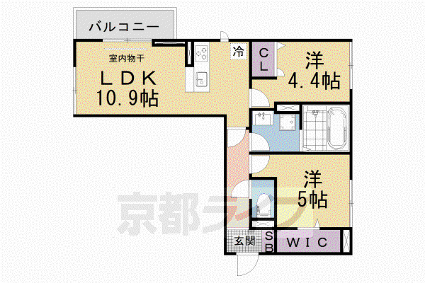 LUMIEREDUSOIRDEUX(2LDK/3階)の間取り写真