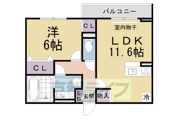LUMIEREDUSOIRDEUX(1LDK/2階)の間取り写真