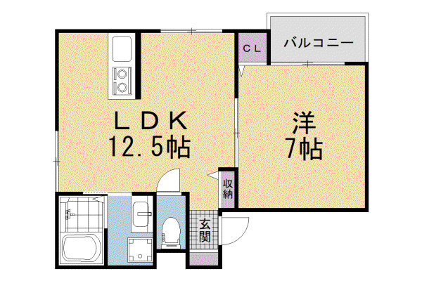 片町線 藤阪駅 徒歩10分 2階建 築1年(1LDK/2階)の間取り写真