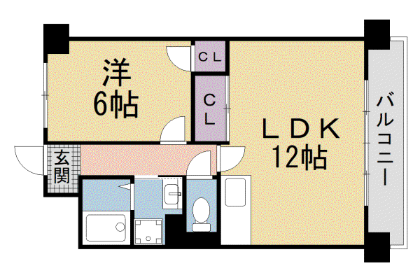京阪電気鉄道京阪線 樟葉駅 徒歩11分 2階建 築28年(1LDK/1階)の間取り写真