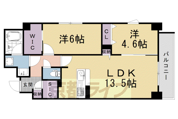 阪急電鉄京都線 西院駅(阪急) 徒歩5分 8階建 新築(2LDK/8階)の間取り写真