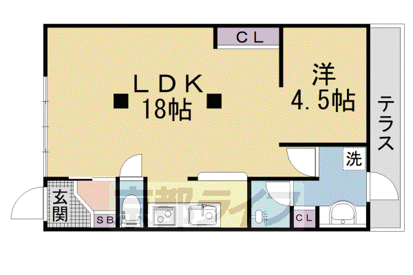 叡山電鉄 修学院駅 徒歩3分 1階建 築63年(1LDK)の間取り写真