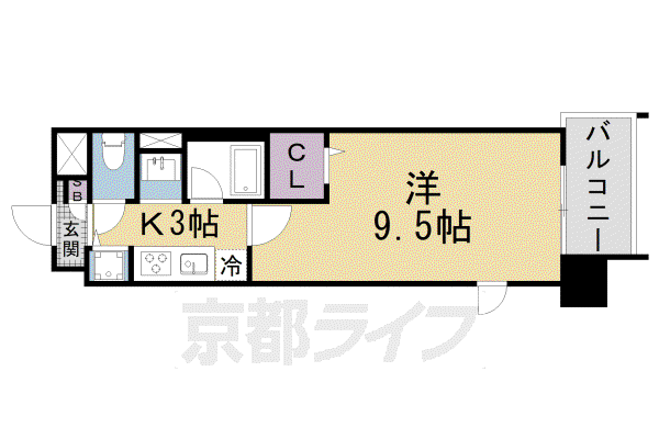 メゾンクレールIII(1K/2階)の間取り写真