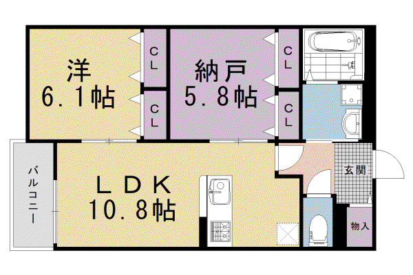 KB.メゾングレイス(1SLDK/1階)の間取り写真