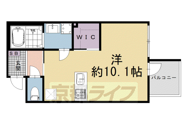 山陰本線 丹波口駅 徒歩9分 4階建 新築(ワンルーム/1階)の間取り写真