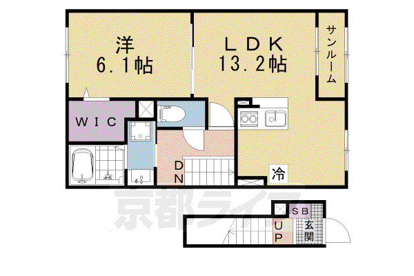 カルムメゾン悠(1LDK/1階)の間取り写真