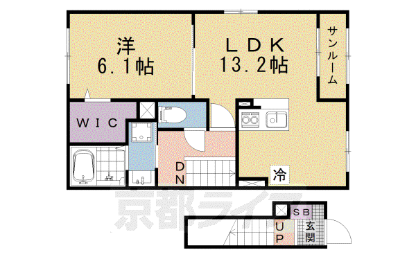 カルムメゾン悠(1LDK/1階)の間取り写真