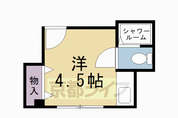 二条城北テナント(ワンルーム/4階)の間取り写真