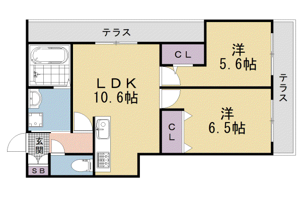 山陰本線 花園駅(京都) 徒歩8分 3階建 新築(2LDK/1階)の間取り写真