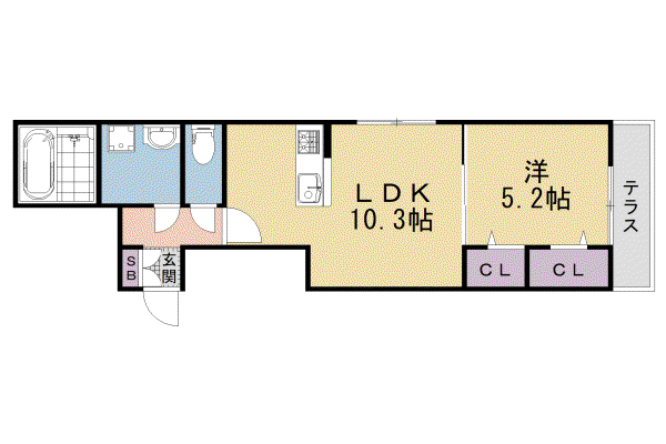 山陰本線 花園駅(京都) 徒歩8分 3階建 新築(1LDK/1階)の間取り写真