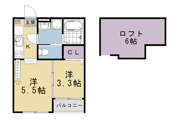 奈良線 JR藤森駅 徒歩9分 2階建 築1年(2K/1階)の間取り写真