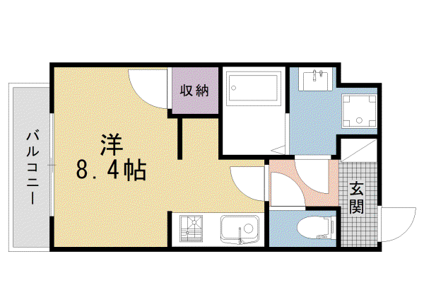 京阪電気鉄道鴨東線 神宮丸太町駅 徒歩5分 5階建 新築(ワンルーム/1階)の間取り写真