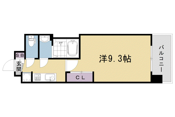 阪急電鉄京都線 西京極駅 徒歩13分 10階建 新築(1K/4階)の間取り写真
