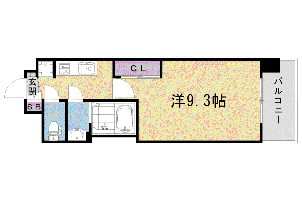 阪急電鉄京都線 西京極駅 徒歩13分 10階建 新築(1K/4階)の間取り写真