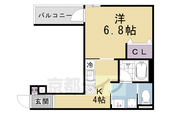 ALEGRIA瀬田(1K/2階)の間取り写真
