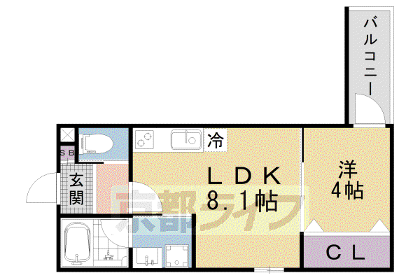 ALEGRIA瀬田(1LDK/1階)の間取り写真