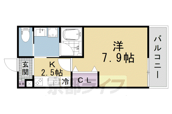 ALEGRIA瀬田(1K/3階)の間取り写真