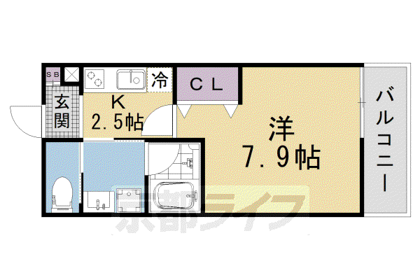 ALEGRIA瀬田(1K/1階)の間取り写真
