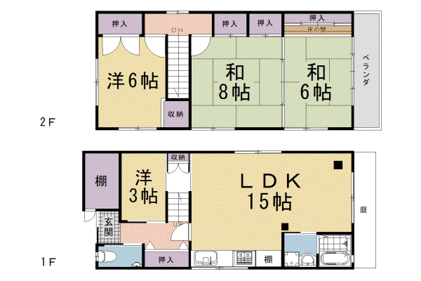 京阪電気鉄道京阪線 伏見稲荷駅 徒歩4分 2階建 築50年(4LDK)の間取り写真