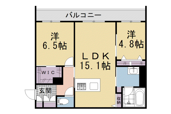片町線 西木津駅 徒歩8分 2階建 新築(2LDK/2階)の間取り写真