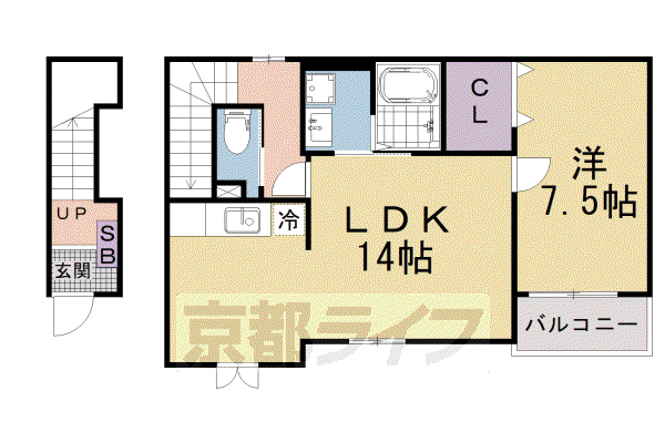 ボヌール エテルノ(1LDK/1階)の間取り写真