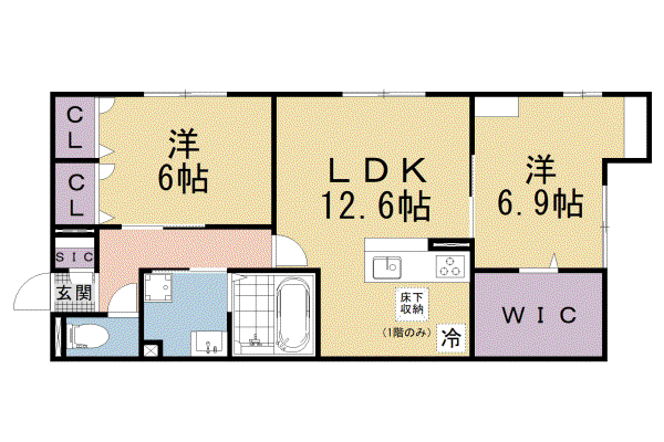 GIGLIATO(2LDK/1階)の間取り写真